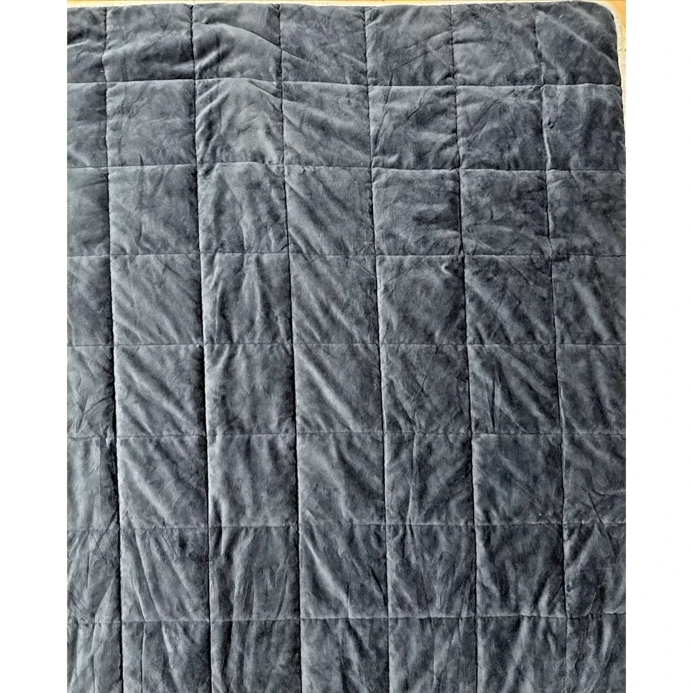 Luxome Weighted Blanket Navy Blue 13# 60x80 Glass Beads Plush Adult Throw